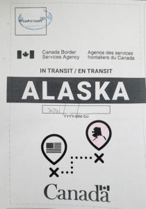 In transit to Alaska